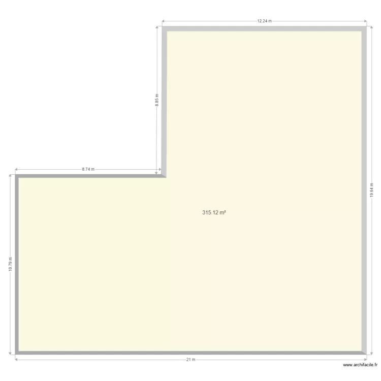 Superficie hangar extension. Floor plan with 