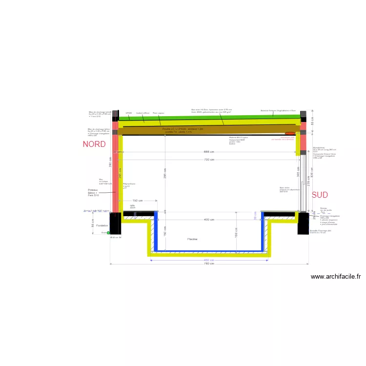 piscine coupe nord-sud coque v1. Floor plan with piscine coupe nord-sud coque v1. Floor plan with