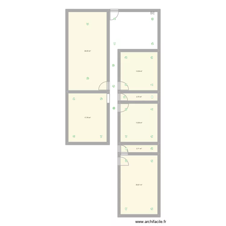 Eskeyler. Floor plan with 7  and 100 m²