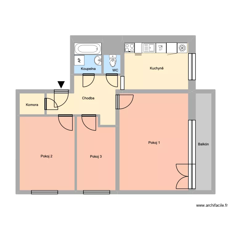 Hornická 665, byt 21. Floor plan with 14 Rooms and 194 m² Hornická 665, byt 21. Floor plan with 14 Rooms and 194 m²