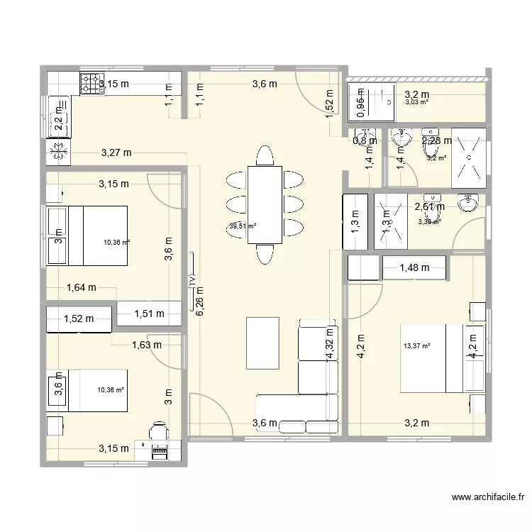 Villa del Poeta 2 - Tolot&aacute;. Floor plan with 7  and 83 m²