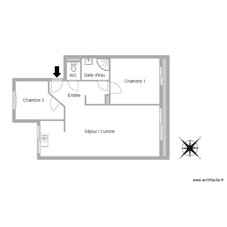 51968 GIRAUD. Floor plan with 6  and 61 m²