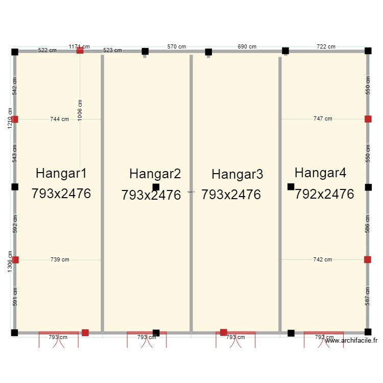 nouvelles semelles 4 hangars. Floor plan with 0 room and 0 m2