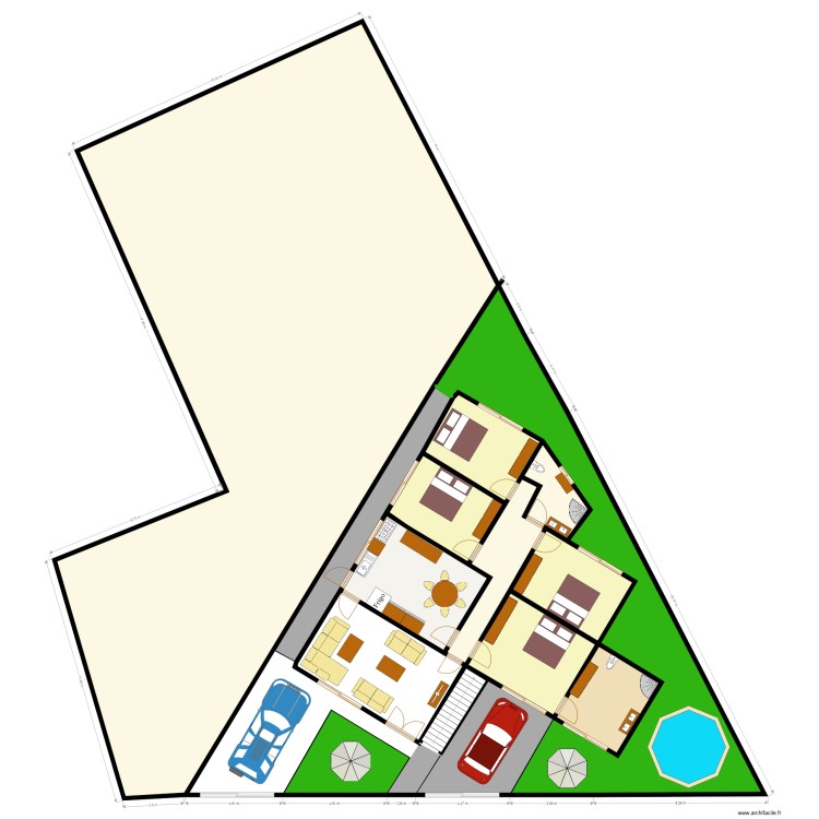 gangi plan1rdc villa. Floor plan with 0 room and 0 m2