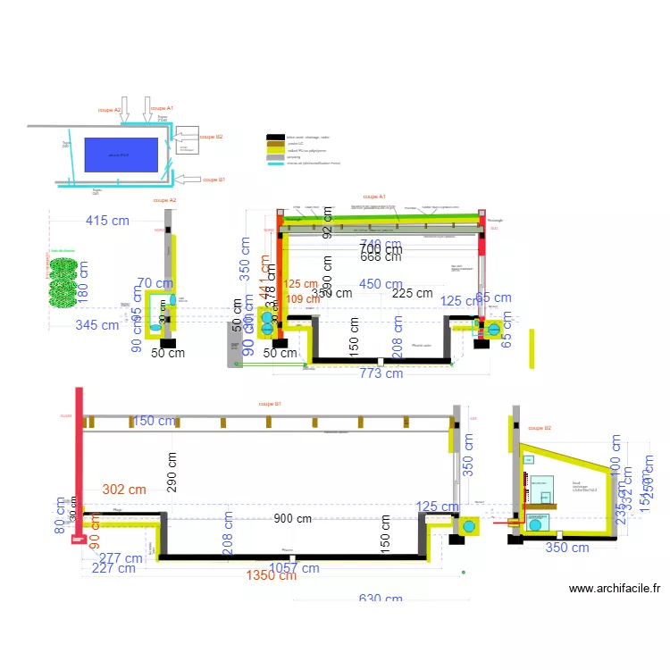 piscine coupe avril 2023 v4. Floor plan with piscine coupe avril 2023 v4. Floor plan with