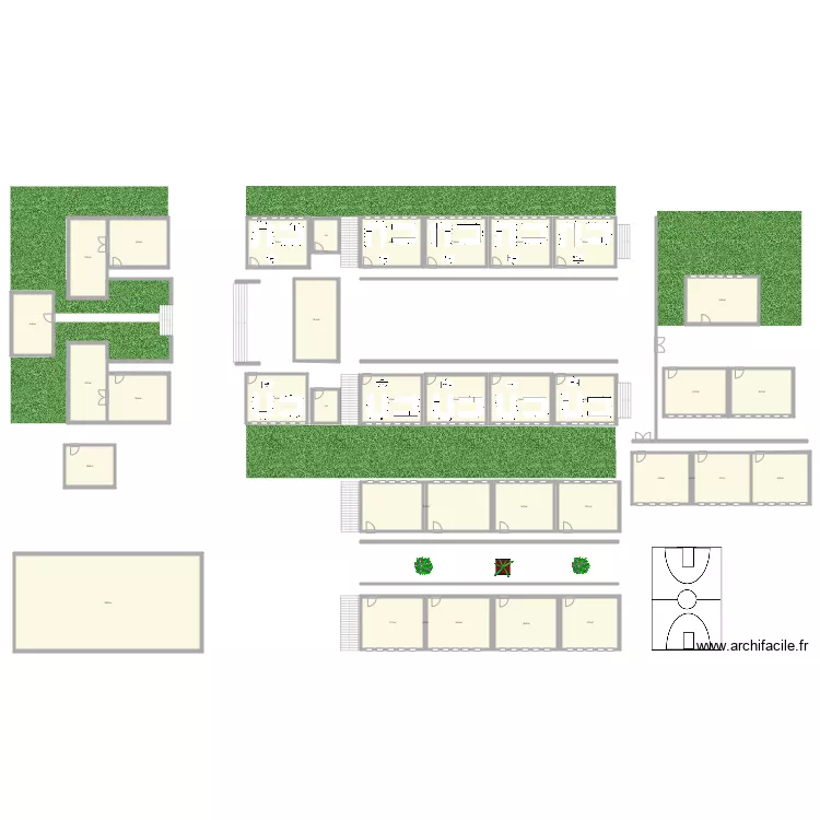 Plano de escuela. Floor plan with 
