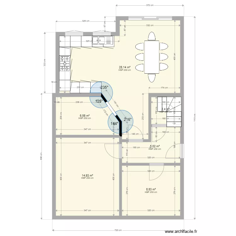 House 1. Floor plan with 