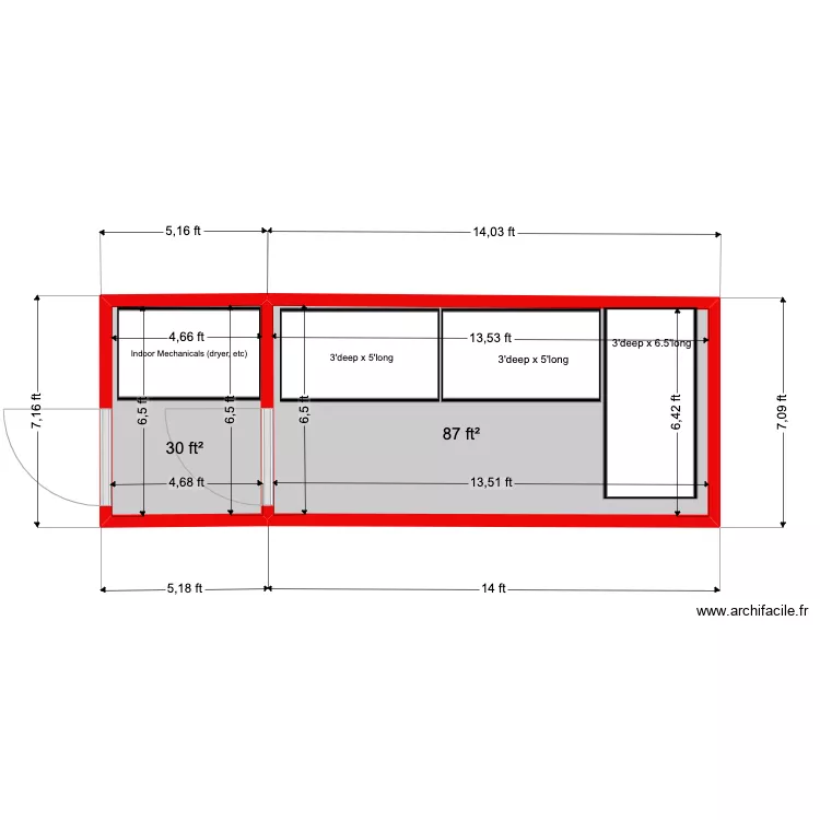 20' Shipping. Floor plan with 