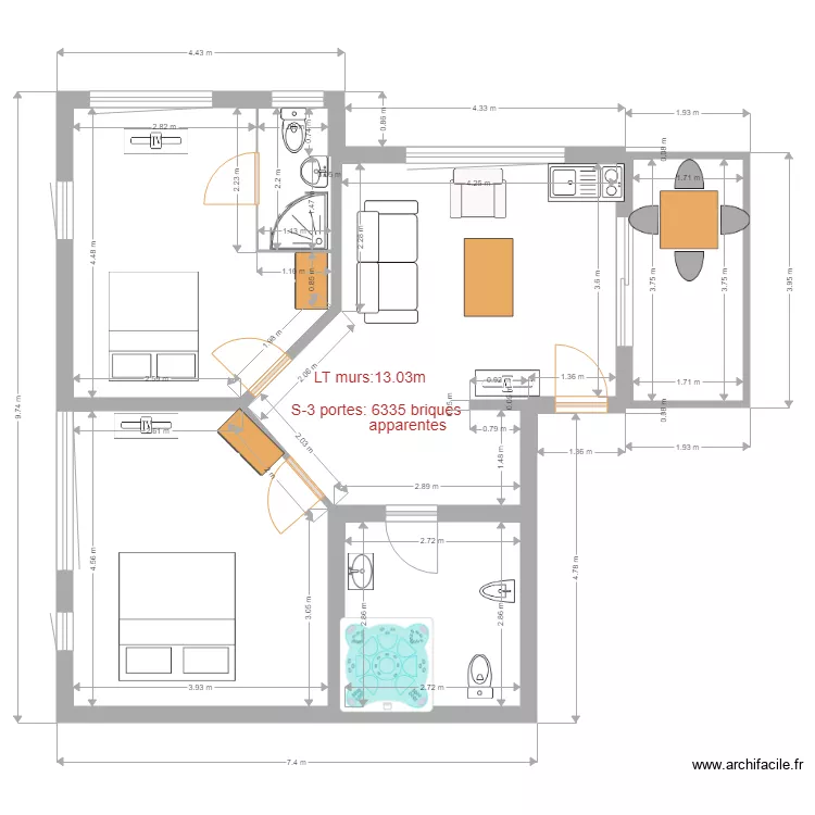 suite2. Floor plan with 
