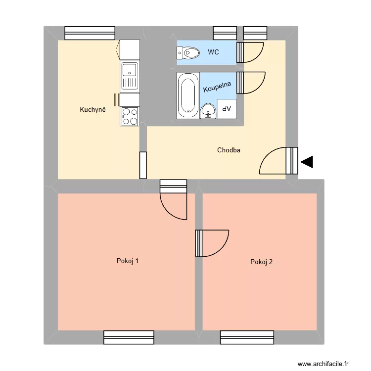 Na N&aacute;břež&iacute; 10, byt 6. Floor plan with 