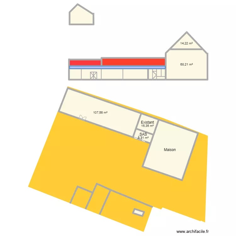 Apres Modification. Floor plan with 