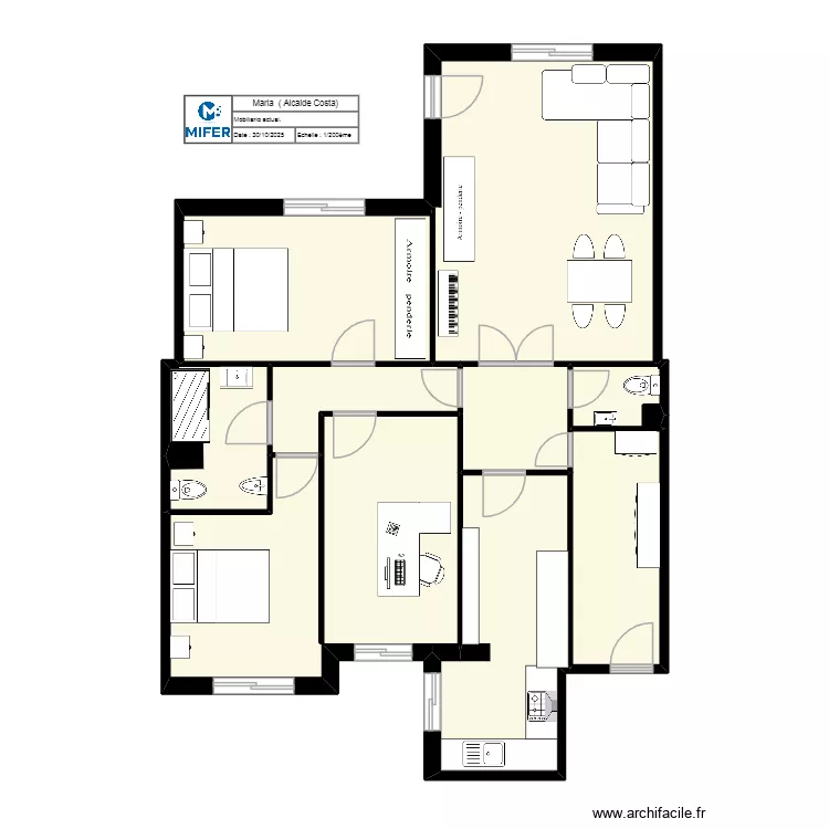 MARIA ( C/Alcalde costa, lleida)  PLANO Mobiliario actual. Floor plan with 