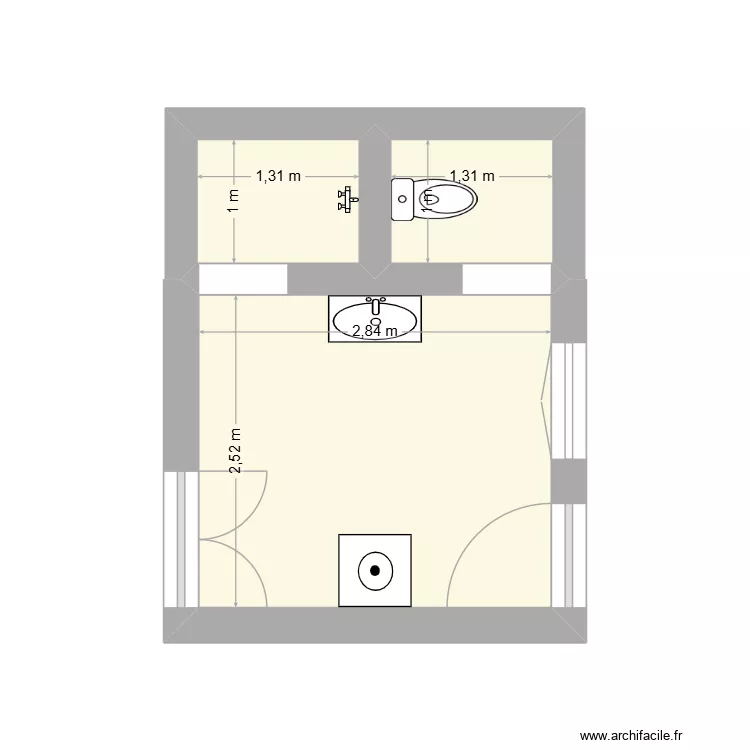 KK Bathroom. Floor plan with 3 Rooms and 10 m² KK Bathroom. Floor plan with 3 Rooms and 10 m²