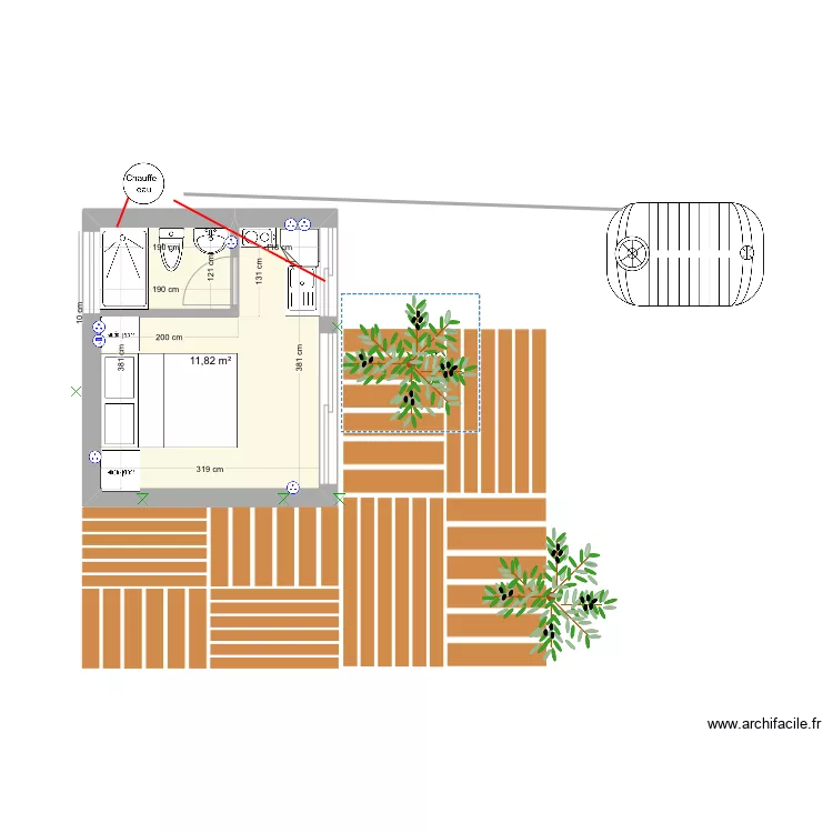 Tiny house plan 2. Floor plan with 