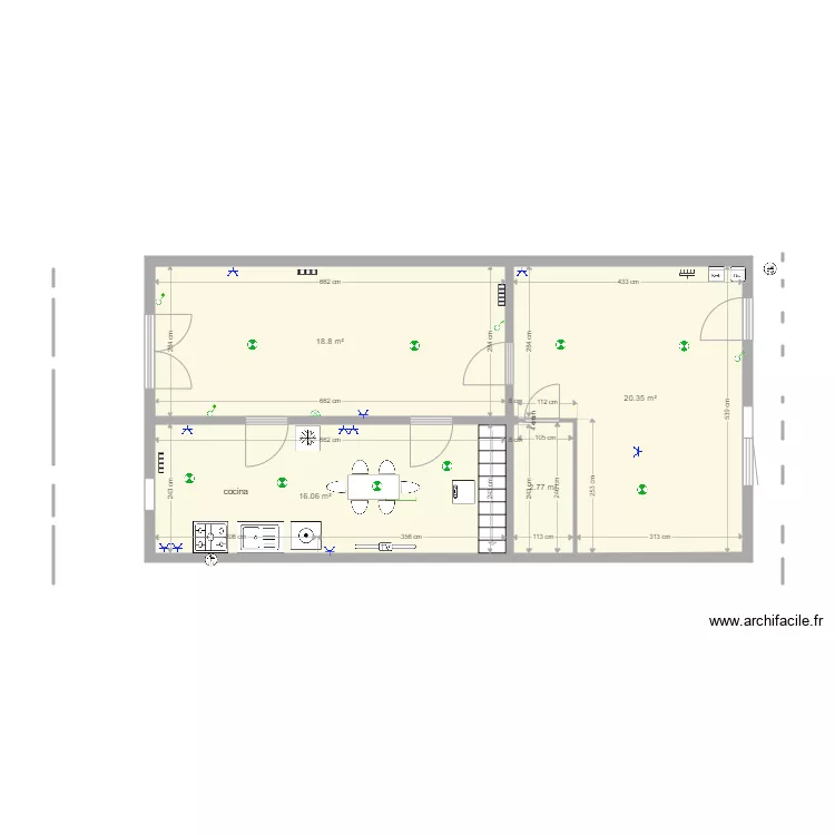 REFORMA COCINA PREMIA DE DALT. Floor plan with 