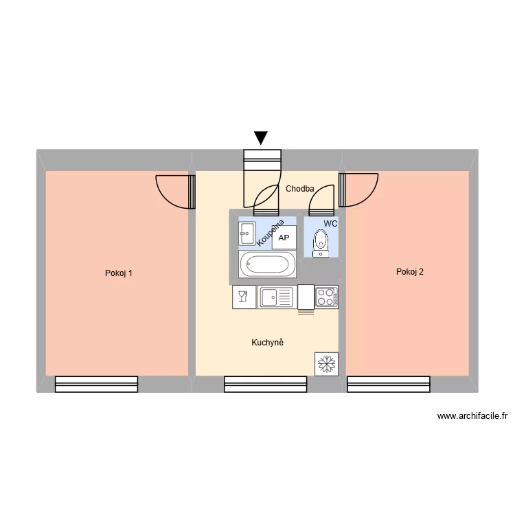 sokolsk&aacute; tř&iacute;da 2538 byt 2. Floor plan with 10  and 170 m²