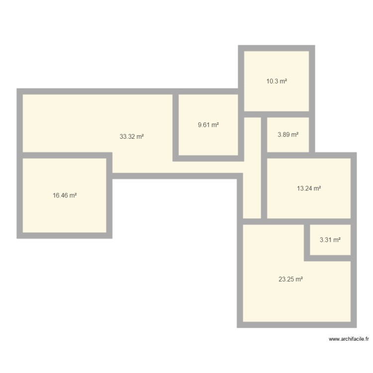 superficie des pieces. Floor plan with 0 room and 0 m2