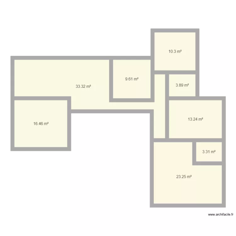 superficie des pieces. Floor plan with 