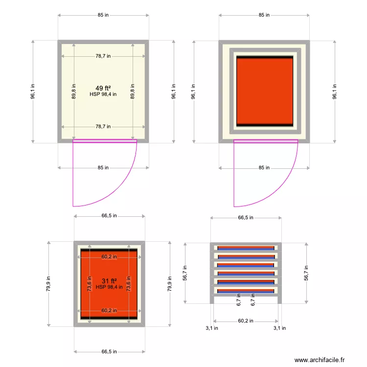 SI Racks and Room. Floor plan with 
