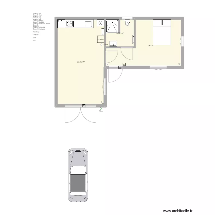 Bijgebouw Hoenderparkweg 135 alarm. Floor plan with Bijgebouw Hoenderparkweg 135 alarm. Floor plan with