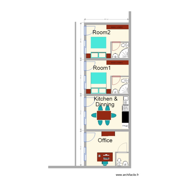 bureau et chambres. Floor plan with 0 room and 0 m2