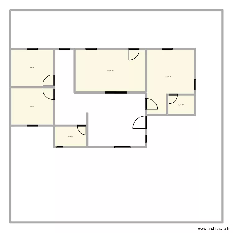 casa3. Floor plan with 6  and 87 m²