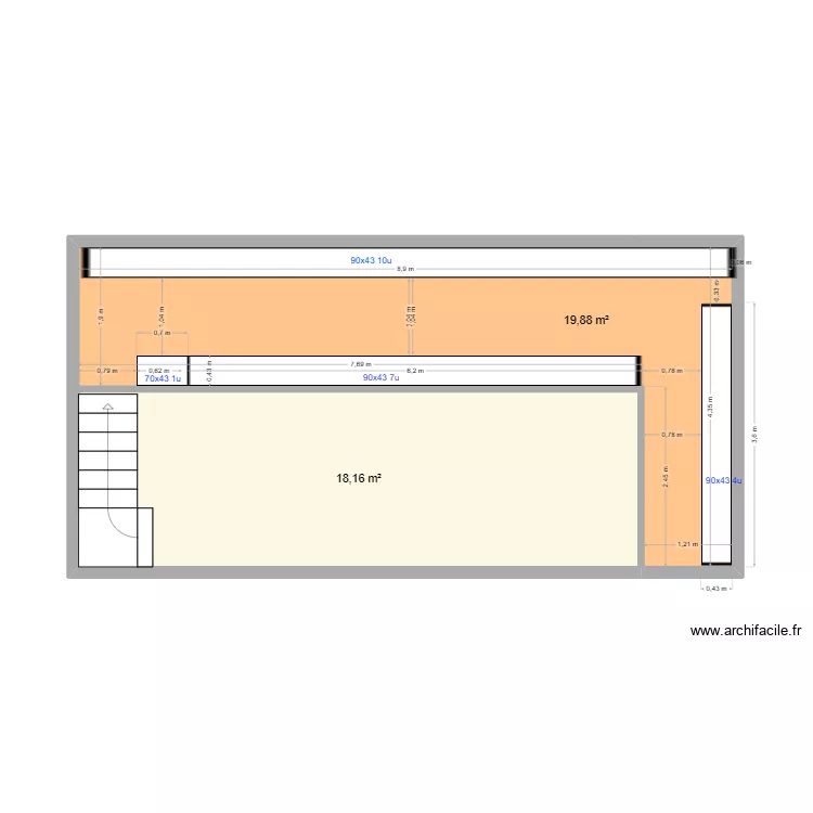 Plan San isidro. Floor plan with 2  and 38 m²