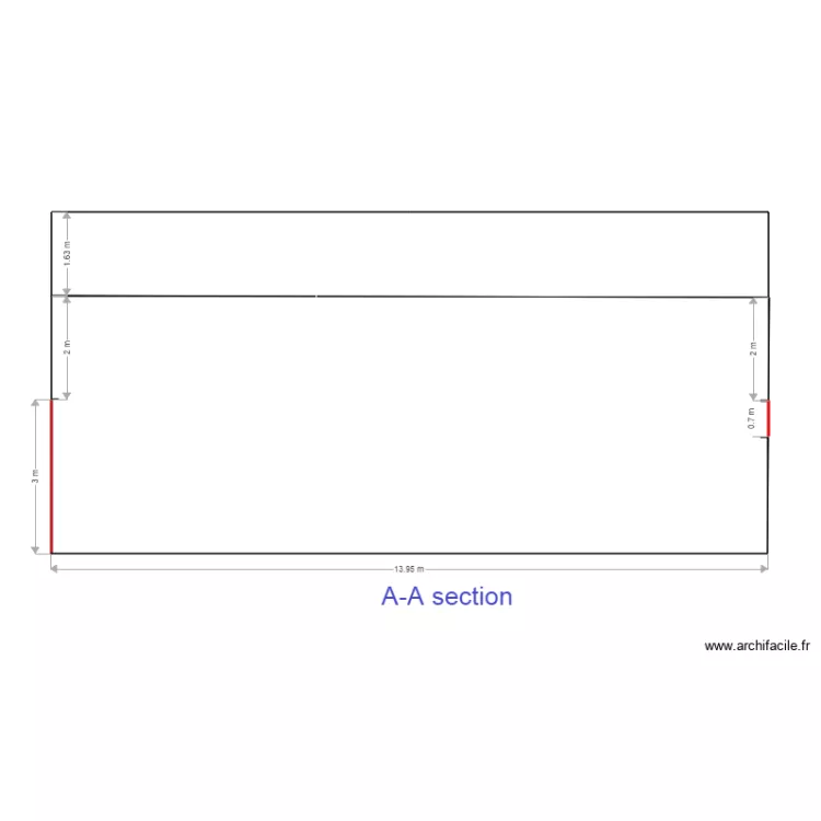 AA section. Floor plan with 