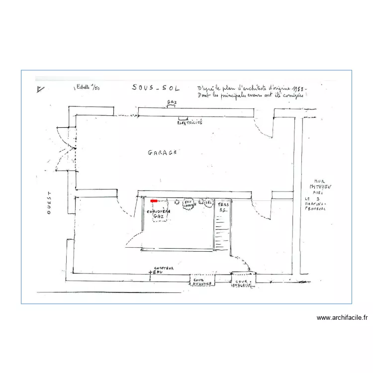 DSFA Sous Sol. Floor plan with 