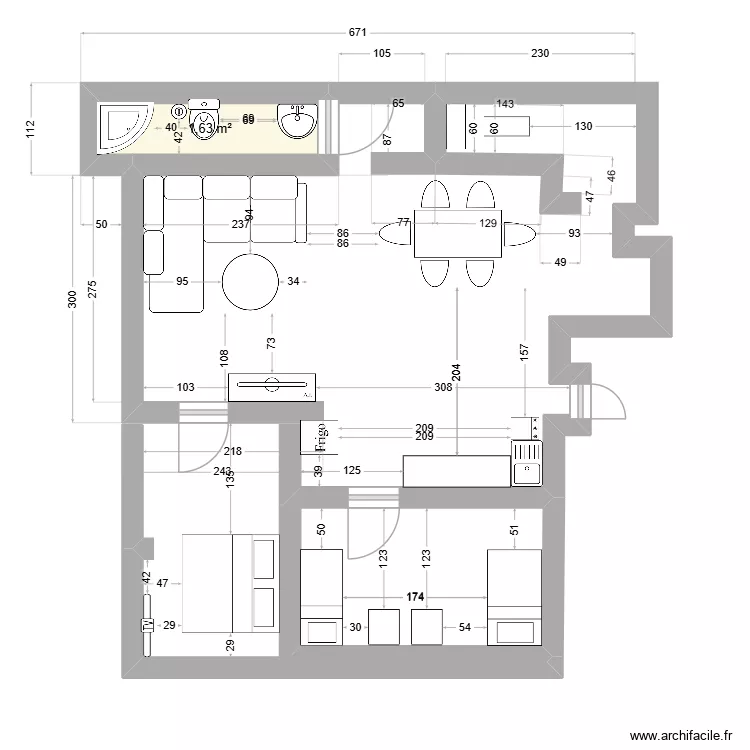 Kuca. Floor plan with Kuca. Floor plan with