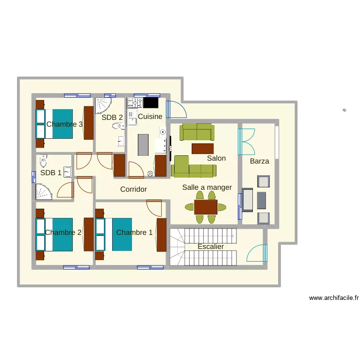 Eloi vue en plan rdc. Floor plan with 