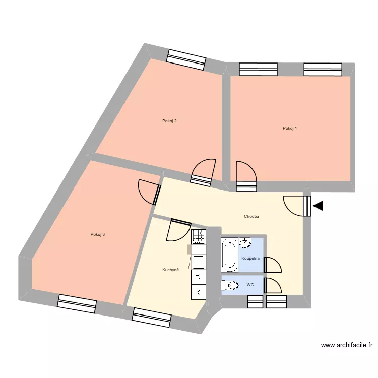 U stromovky 273, byt 7. Floor plan with U stromovky 273, byt 7. Floor plan with