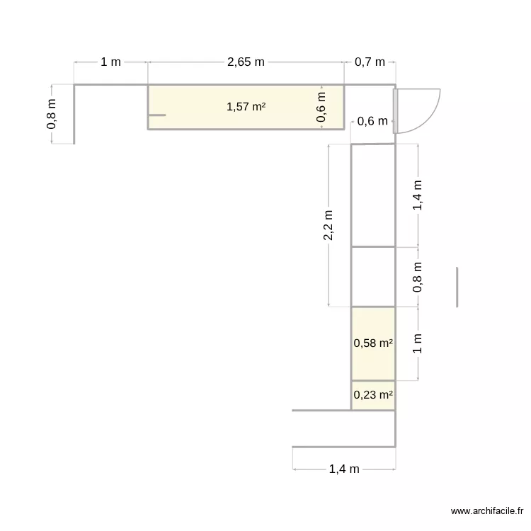 kitchen frame2. Floor plan with 3  and 2 m²