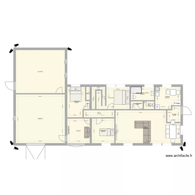 Maisone Brachamps Solution 3. Floor plan with 14 Rooms and 171 m² Maisone Brachamps Solution 3. Floor plan with 14 Rooms and 171 m²