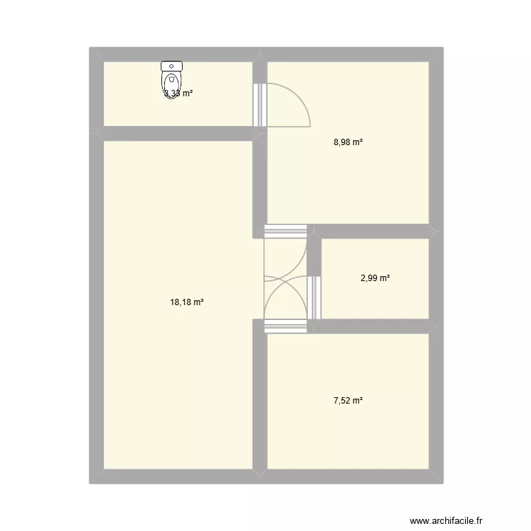 CASA 48M&sup2; COM SUITE. Floor plan with 5  and 41 m²