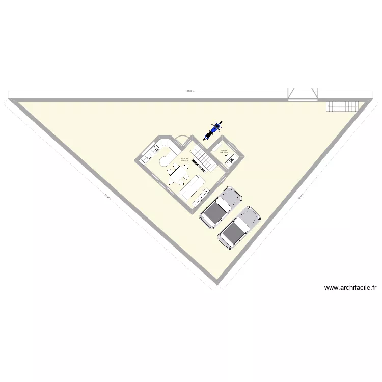 Casa Gaula_BB_Res-do Chao. Floor plan with 3 rooms and 226 m²