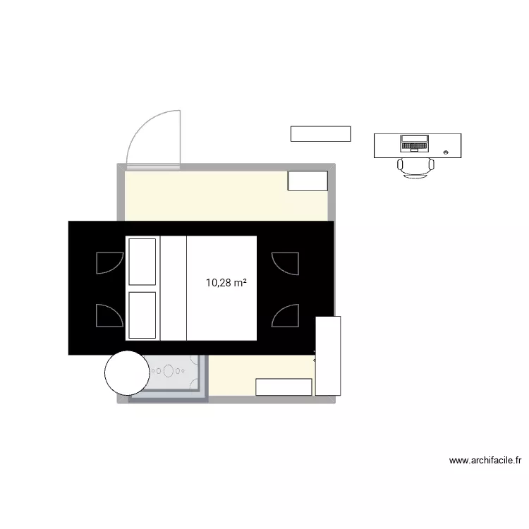 Cuarto. Floor plan with 1  and 10 m²