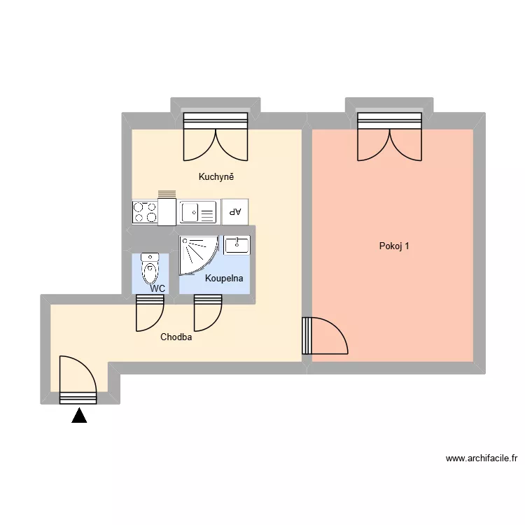 N&aacute;dražn&iacute; 2397, byt 17. Floor plan with 11  and 161 m²