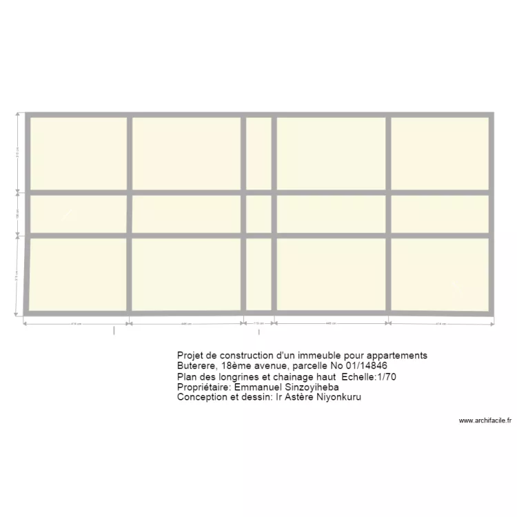 musalac longrines et chainage haut. Floor plan with 