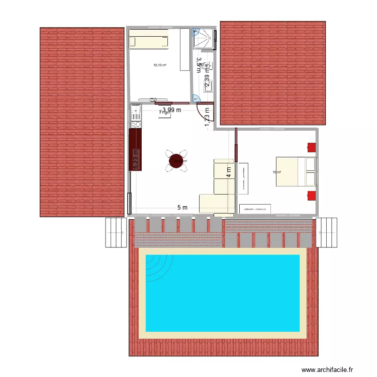 PLAN MAISON WAT NAI. Floor plan with 4  and 54 m²