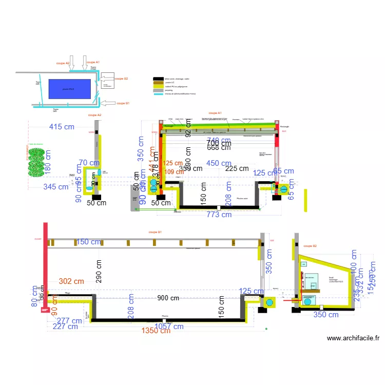piscine coupe avril 2023 v2. Floor plan with piscine coupe avril 2023 v2. Floor plan with