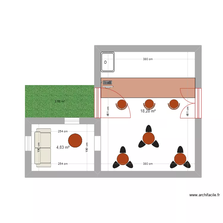 cafe. Floor plan with 