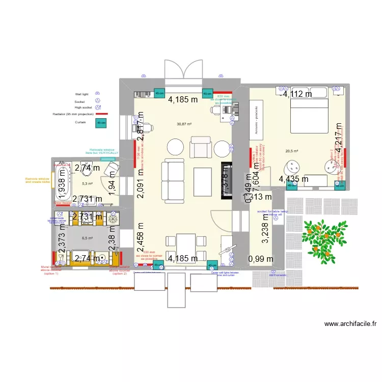 [The Lodge] PROPOSED - 24.02.26 corrected. Floor plan with 4 Rooms and 63 m²