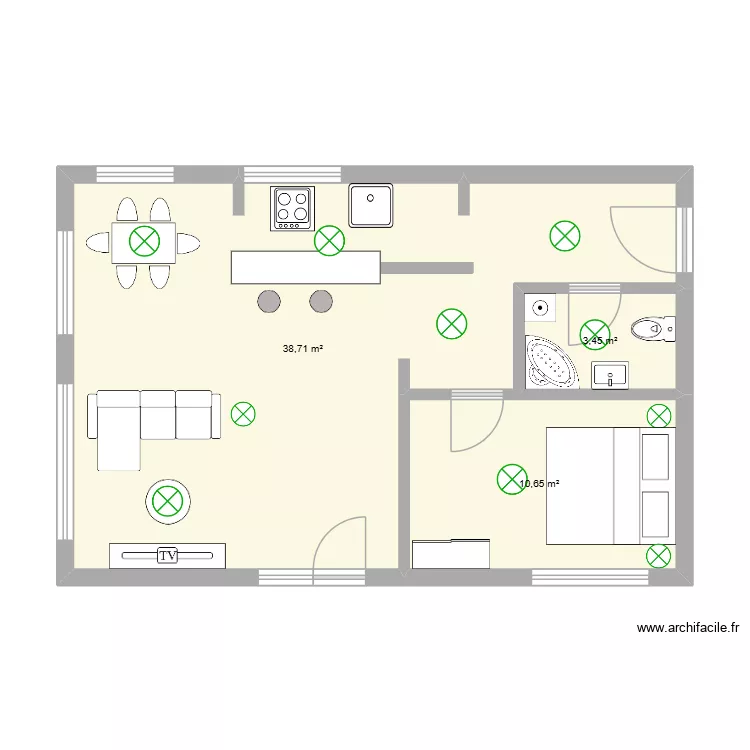 Zadatak 3. Floor plan with 3 and 53 m² Zadatak 3. Floor plan with 3 and 53 m²