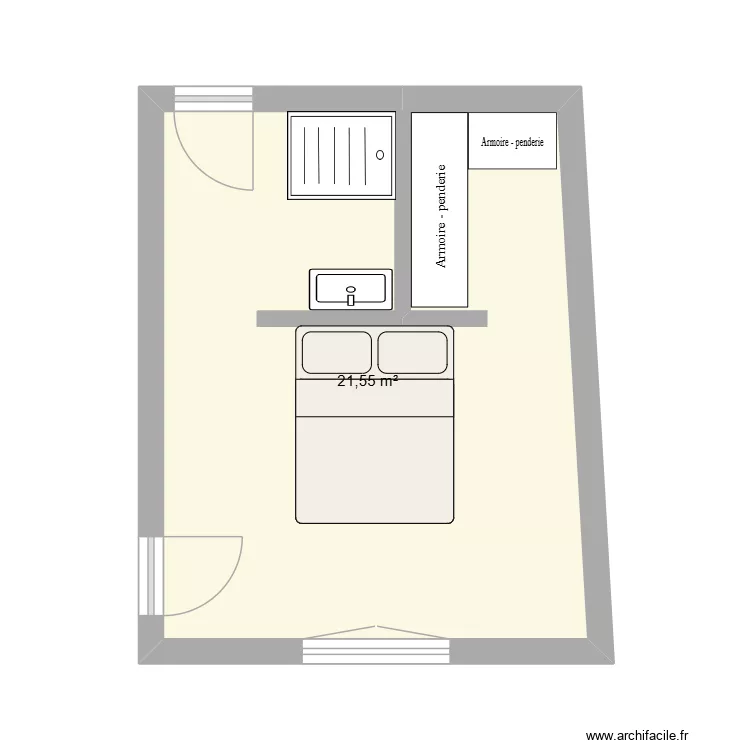 bedroom JPT. Floor plan with 1 and 22 m² bedroom JPT. Floor plan with 1 and 22 m²