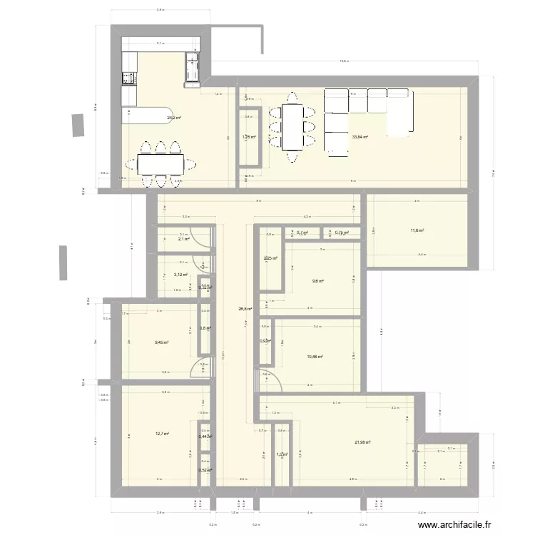 plan to finalize 2. Floor plan with 21  and 176 m²