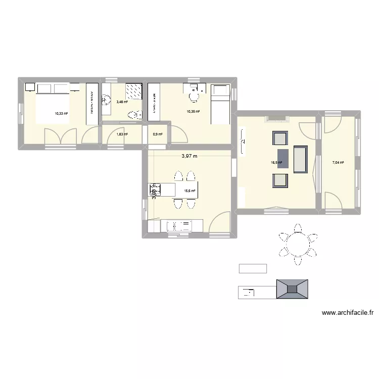 GR 2026. Floor plan with 8  and 66 m²