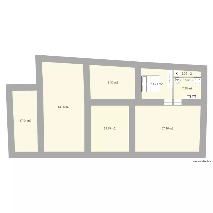 1 etage Raunier. Floor plan with 