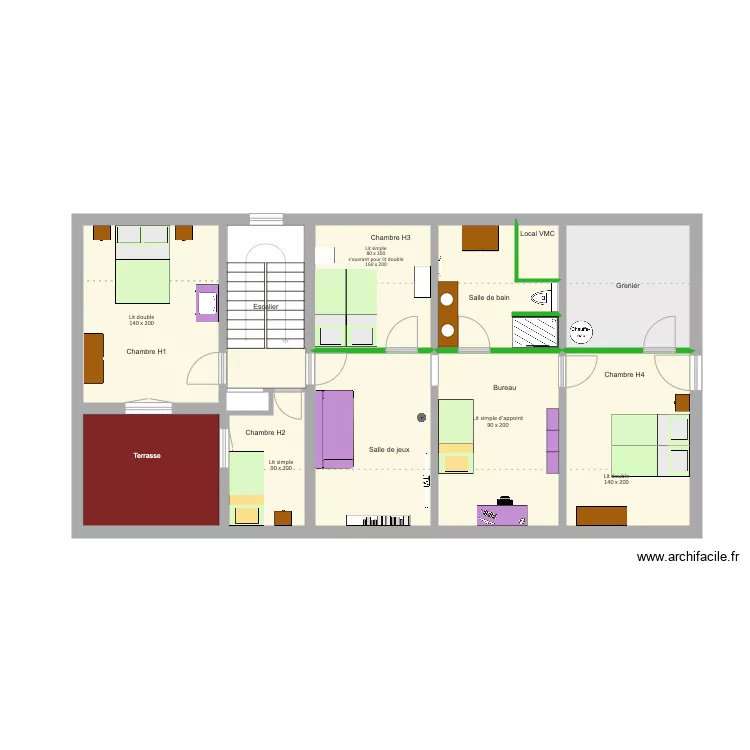 Chic &agrave; Chic Etage. Floor plan with 