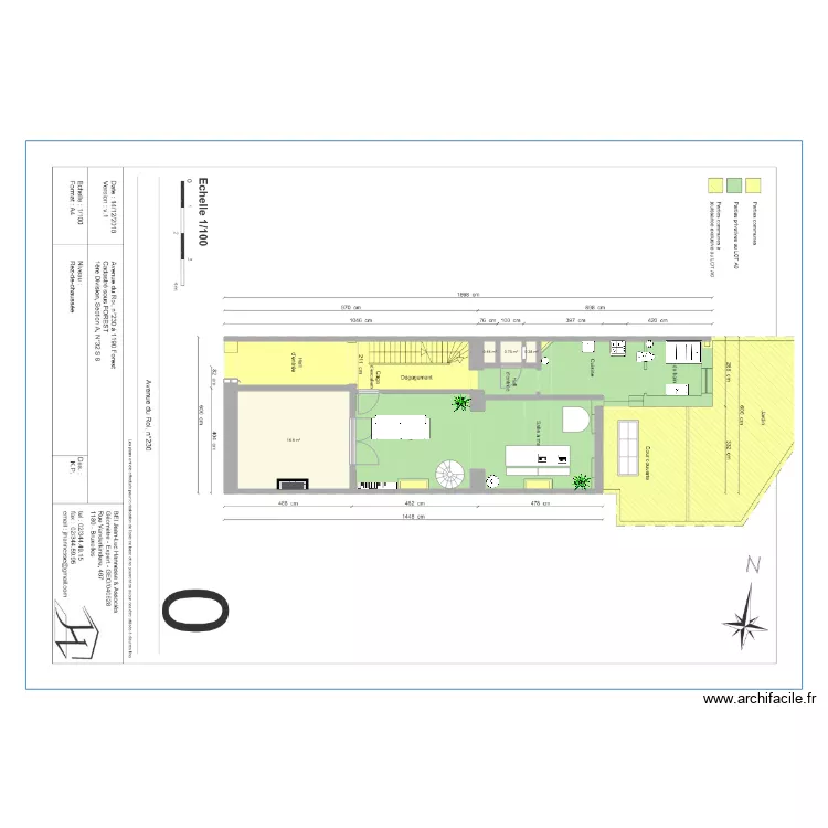 appart j&eacute;flo electricite. Floor plan with 